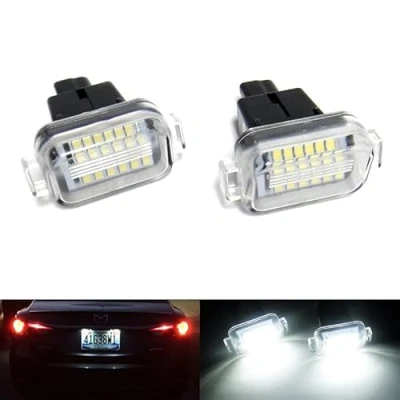 Image of RZG 2x LED Licence Number Plate Light White Canbus For 2013 20 Mazda6 Atenza 18 Mazda3 Axela hatchback