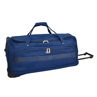 Image of Large Travel Duffle 28&quot; Wheeled Holdall Soft Lightweight Luggage Trolley Bag Marco (Blue)