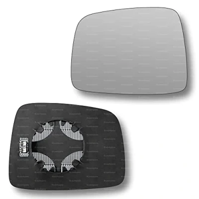 Image of Less4spares Replacement Wing Mirror Glass Left Compatible with Jeep Cherokee 2001 2007 CLIP ON Passnager Near Side N/S Heated Convex