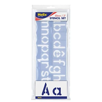Image of Helix 2 inch 50mm Upper and Lower Case Letter Stencil Set, blue, H57010
