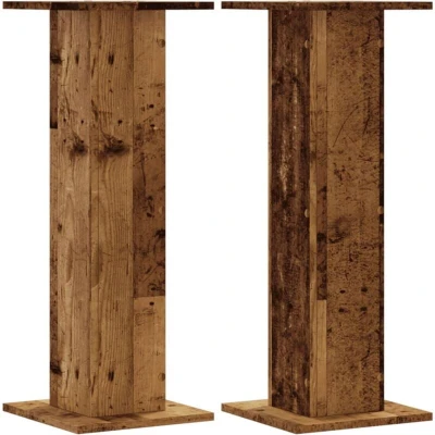 Image of vidaXL Plant Stands 2 pcs Old Wood 30x30x80 cm Engineered