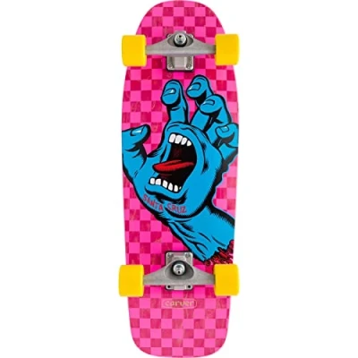 Image of Santa Cruz Surfskate Factory Complete Skateboard Screaming Hand Check Carver Multi 30.2&quot;