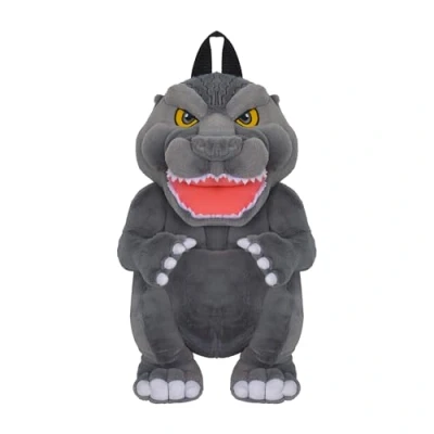 Image of Concept One Godzilla Mini Backpack, Plush Small Travel Bag Purse for Men and Women, Adjustable Shoulder Straps, Grey, 14 Inch, Size,