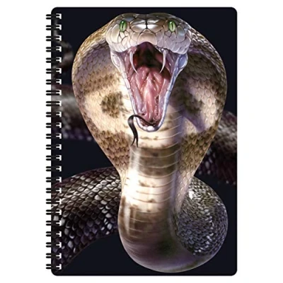 Image of 3D LiveLife A5 Notebook Cobra from Deluxebase. 80 Page Lenticular Snake Notebook. Superb School or Office Stationery with Artwork Licensed Renowned Artist Joh Naito