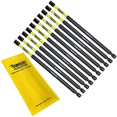 Image of 10 x SabreCut SCRSL7152_10 152mm SL7 Slotted Magnetic Impact Screwdriver Driver Bits Set Single Ended Heavy Duty Compatible with Dewalt Milwaukee Bosch Makita and Others