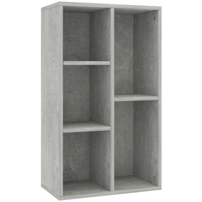 Image of vidaXL Book Cabinet/Sideboard Concrete Grey 50x25x80 cm Engineered Wood
