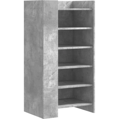 Image of vidaXL Shoe Cabinet Storage Cupboard Rack Concrete Grey, Engineered Wood, 52x37.5x100 cm, Multiple Shelves