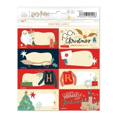 Image of Grupo Erik Harry Potter Christmas Labels Sticky Food Stickers Self Adhesive Gift Tag School