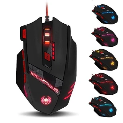 Image of zelotes Wired Gaming Mouse,9200 DPI,8 Programmable Buttons Ergonomic Mouse,USB Optical Computer Mouse,Wired Mice for PC, Laptop
