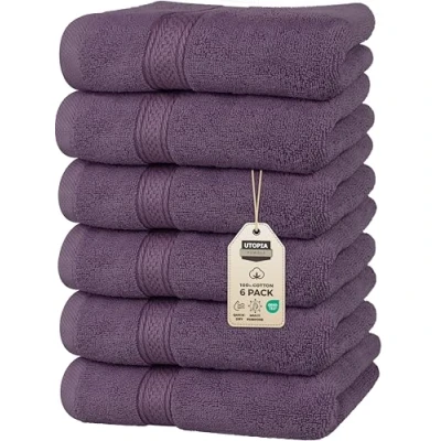 Image of Utopia Towels Premium Hand 100% Combed Ring Spun Cotton, Ultra Soft and Highly Absorbent, Extra Large Thick 41 x 71 cm, Hotel &amp; Spa Quality (6 Pack) (Pink)