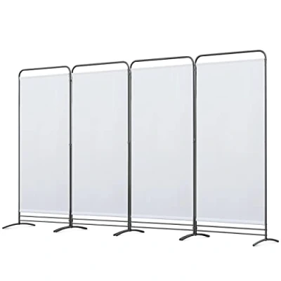 Image of Angel Living Room Divider 4 Panels Foldable Paravent Freestanding Screening Wall Partition Indoor and Outdoor for Offices, Balcony, Bedroom, Garden (Natural)