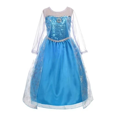 Image of Lito Angels Princess Snow Queen Costume with Cape Halloween Birthday Party Fancy Dress Up for Girls Kids Age 2 3 Years Style C