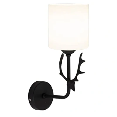 Image of Nordic Modern Glass Wall Light Antler Sconce Lighting Fixtures Minimalist Design Lights Creative Aisle Lamp for Living Room Bedroom Hallway (Black)