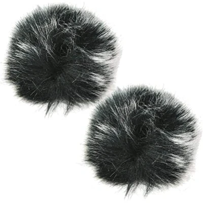 Image of Lavalier Wind Muff,2 Pack Cover for Lapel Microphone Windscreen Muff Furry Muffs Outdoor Most Microphones