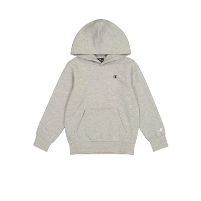 Image of Champion Boy&#039;s Legacy Basics B Ultralight Powerblend Fleece Hooded Sweatshirt, Light Heather Grey, 13 14 Years