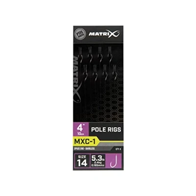 Image of FOX Matrix MXC 1 4&quot; Pole Rigs Barbless 8pcs Fishing Terminal Tackle (Sz14 0.165mm)