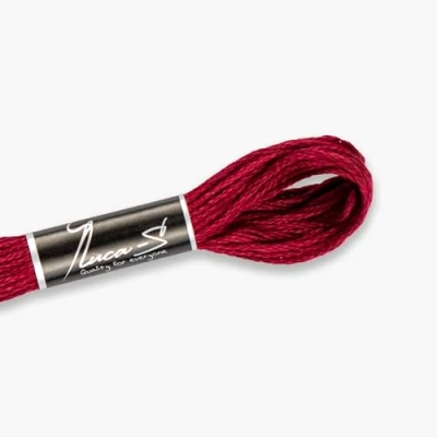 Image of Premium Embroidery Thread Luca S, 100% Giza Cotton, Oeko TEX Certified Stranded Cotton 43 / DMC 777 Anchor