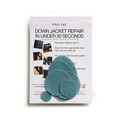 Image of PRO FIX: Easy to Use Down Jacket Repair Patch Kits Pre Cut, Self Adhesive, Waterproof, Tear Resistant Patches for Repairing Clothing, Sleeping Bags, Tents, Outdoor Gear Light Grey