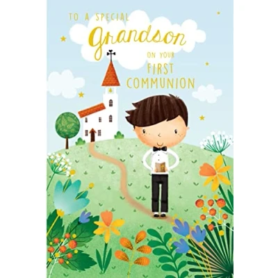 Image of To A Special Grandson On Your First Holy Communion Card Lovely Verse
