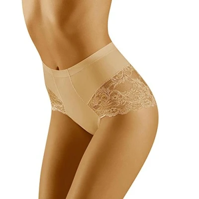 Image of Wolbar Women&#039;s Sexy Shapewear Briefs Lace Panties High Waist WB184, Beige,L