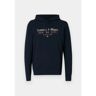 Image of Tommy Hilfiger Center Stack Hoody Sweatshirt, Men&#039;s, Size: Small, Desert sky