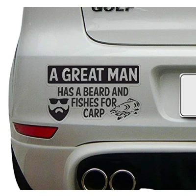 Image of Fishing Decals Great Men Have Beards and Fish for Carp in a Choose of Black or White (Black)