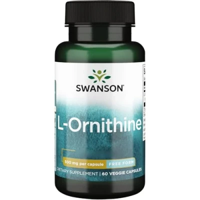Image of Swanson, L Ornithine (L Hydrochloride), 500mg, 60 Vegan Capsules, High Strength, Lab Tested, Vegetarian, Soy Free, Gluten GMO Free