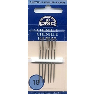 Image of DMC 1768 18 Chenille Hand Needles, 6 Pack, Size 18, Blue
