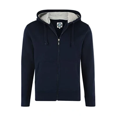 Image of KAM Navy Zip Through Hoodie Men&#039;s