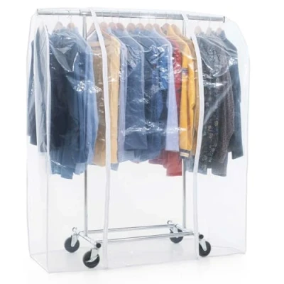 Image of Tatkraft Darren &amp; Protector Heavy Duty Clothes Rail, Rail with Cover, Wardrobe on Wheels, 100 Kg Load Capacity, Quick 1 Minute Assembly