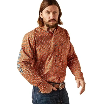 Image of ARIAT Men&#039;s Team Webster Classic Fit Shirt, Rust, Large