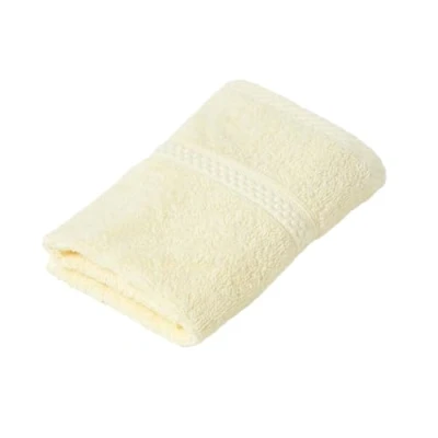 Image of HOMESCAPES Lemon Yellow Turkish Cotton Face Cloth Flannel Super Soft Thick &amp; Absorbent 500 GSM Towel Heavy Weight for everyday Luxury