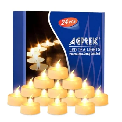 Image of AGPtEK 24PCS Timer Flickering Flameless LED Tealight Candles