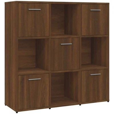 Image of vidaXL Book Cabinet Brown Oak 90x30x90 cm Engineered Wood