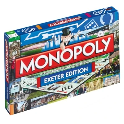 Image of Winning Moves Exeter Monopoly Board Game, Advance to Royal Albert Memorial Museum, Crealy great Adventure Park or Cathedral and trade your way success, makes a gift for ages 8 plus