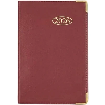 Image of 2025 POCKET DIARY Week To A View Soft Vinyl Cover Black Blue or Red (Red)