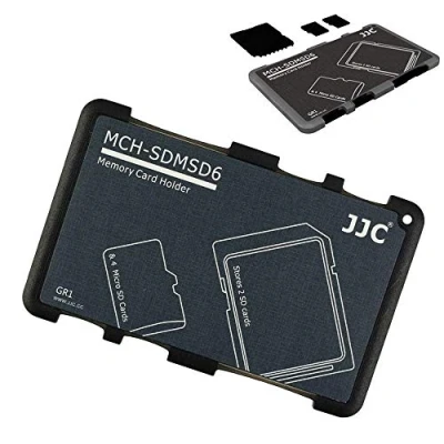 Image of JJC Memory Card Case Portable Slim Holder Storage for 2 SD Cards + 4 Micro