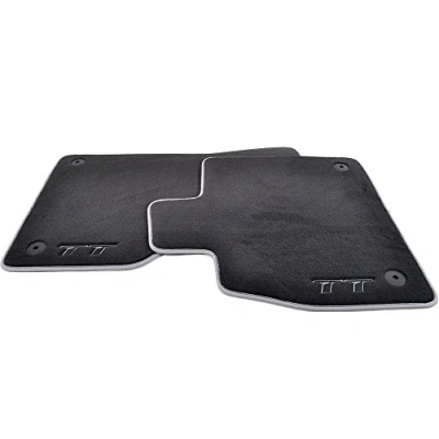Image of Audi 8S1061275MNO Textile Floor Mats Premium Front Black/Silver Grey Pack of 2