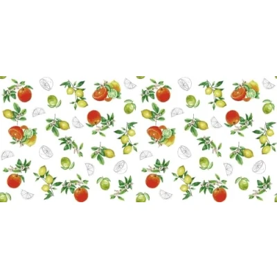 Image of d c fix Manhattan Tablecloth, Table Cover, Linen, Oilcloth, Table, Kitchen, Dining Room, Dirt Repellent Coating, Food Safe, Citronella, 150 cm, Round