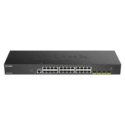 Image of D link DGS 1250 28X 28 Port Gigabit Smart Managed Switch With 10G Uplinks, 24 X 10/100/1000base t, 4 SFP+ Ports, 128 Gbps Switching Capacity