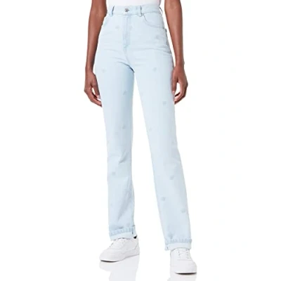Image of HUGO Women&#039;s Gayang/Long Jeans, Turquoise/Aqua440, Relaxed fit