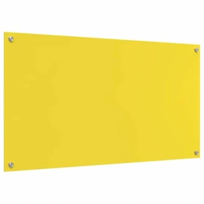 Image of vidaxl Yellow Kitchen backsplash Tempered Glass Panel, Heat Resistant splashback 110 x 60 cm, Modern Decor, Easy Clean Plastic Shielding for Spills and Stains
