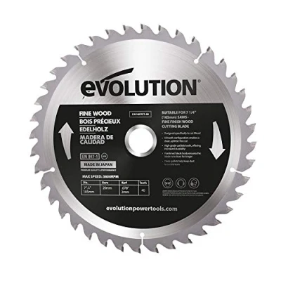Image of Evolution Power Tools FW185TCT 40, Fine Finish Wood Cutting TCT Saw Blade, 40 Teeth, Clean, Splinter Free Cut, 185mm