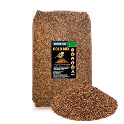 Image of Grumpy Gardener Bird Seed Deluxe Mix Premium 5kg No Waste Wild Food with Nutrient Rich Sunflower, Oats, Nuts, Dates, Millets and Mealworms, Ideal for Filling the Box