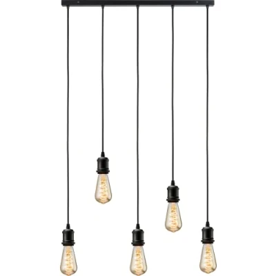 Image of KnightsBridge CALLA 230V E27 Vintage 5 Light Bar Pendant Matt Black