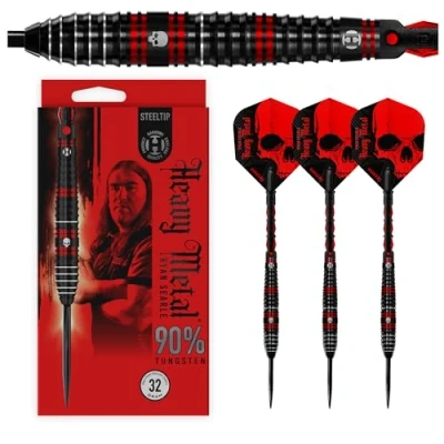 Image of Harrows Ryan Searle Darts 90% Tungsten Pro Player Steel Tip Set 21g, 22g, 23g, 24g, 26g, 30g, 32g Includes Carbon ST Shafts &amp; 100 Micron Heavy Metal Flights