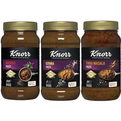 Image of Knorr Curry Paste Bundle KORMA, MADRAS, TIKKA MASALA 3 x 1kg