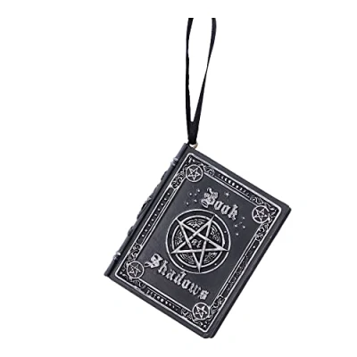 Image of Nemesis Now Book of Shadows Hanging Ornament 7.2cm, Resin, Black, Ornament, Baroque Design, Perfect For Witch Lovers, Cast in the Finest Expertly Hand Painted