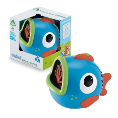 Image of ELC Freddy the Fish Bubble Machine Indoor &amp; Outdoor Blower Toys Kids Garden Bath Bubbles Liquid Mix Early Learning Centre for