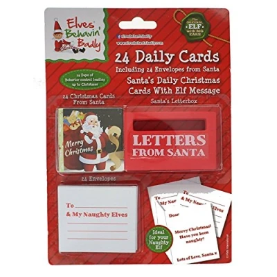 Image of PMS 24 DAILY CHRISTMAS CARDS FROM SANTA W/ENVELOPES &amp; LETTER
